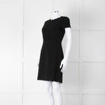 Club Monaco Black Scallop Neck Dress