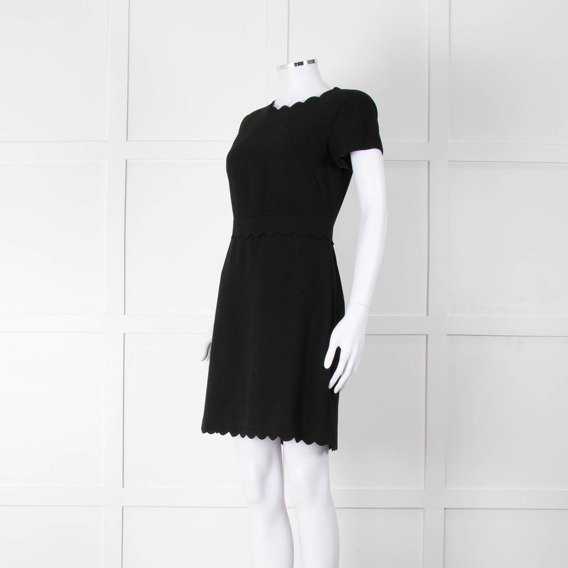 Club Monaco Black Scallop Neck Dress
