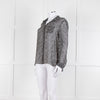 Armani Collezioni Black White Print Button Front Long Sleeve Shirt