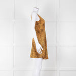 Rixo Tan Brown Animal Print Sleeveless Mini Dress