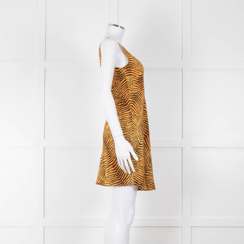 Rixo Tan Brown Animal Print Sleeveless Mini Dress