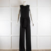 Norma Kamali Black Pinstripe Jumpsuit