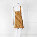 Rixo Tan Brown Animal Print Sleeveless Mini Dress