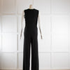 Norma Kamali Black Pinstripe Jumpsuit