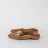 Hogl Brown Suede Amina Slipper With Gold Buckle
