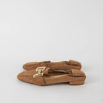 Hogl Brown Suede Amina Slipper With Gold Buckle