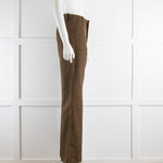 Doen Khaki Tweed Trousers Front Pockets