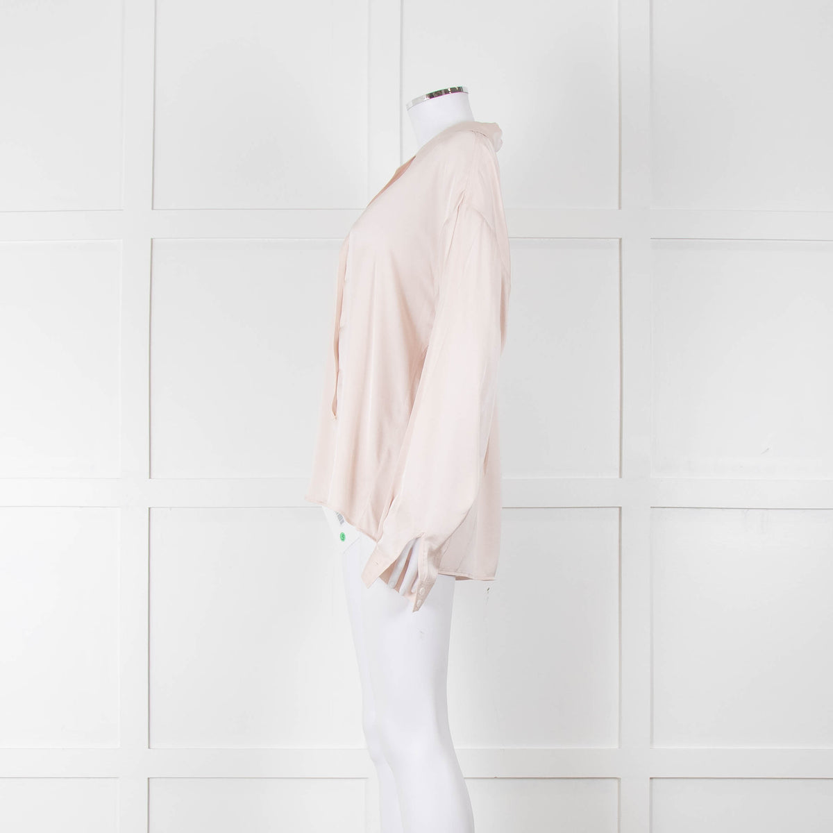 Iris & Ink Cream Satin Over Sized Pyjama Style Shirt
