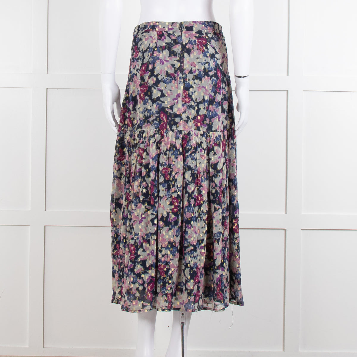 By Iris Blue Purple Gold Lurex Fleck Maxi Skirt