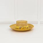 Guanabana Straw Hat With Yellow PomPom Detail