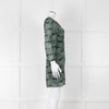 Ba&sh Cream Green Paisley Ruched Front Mini Dress