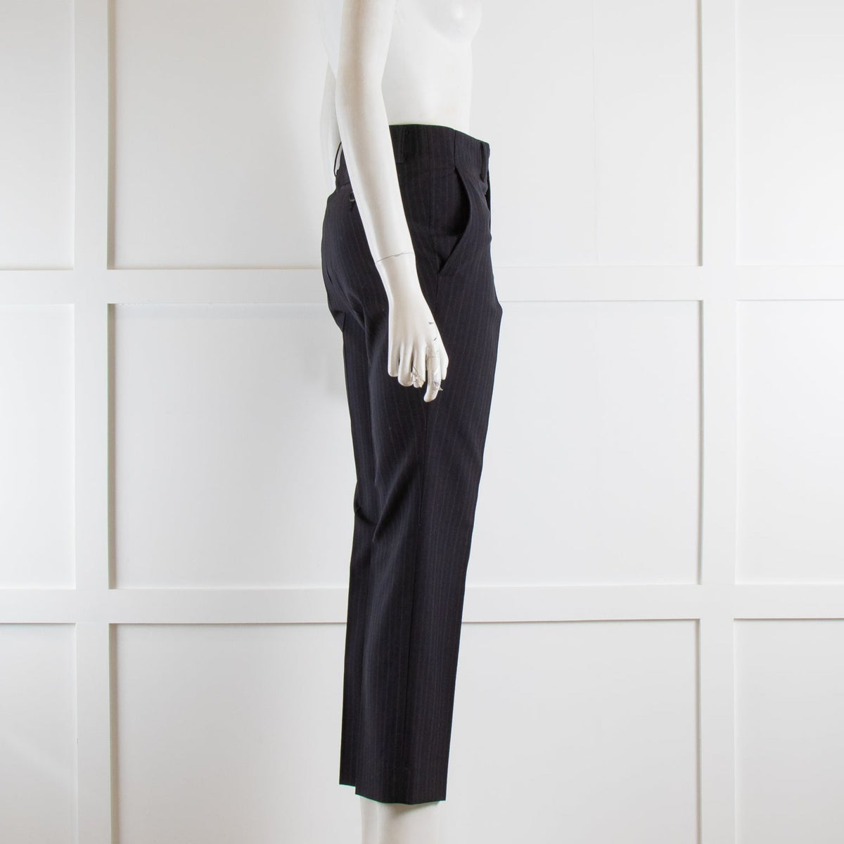 Junya Watanabe Comme Des Garcons Black Pinstripe Trousers