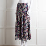 By Iris Blue Purple Gold Lurex Fleck Maxi Skirt
