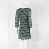 Ba&sh Cream Green Paisley Ruched Front Mini Dress