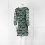 Ba&sh Cream Green Paisley Ruched Front Mini Dress