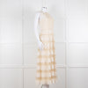 Red Valentino Cream Crepe And Lace Tiered Dress With Slip