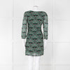 Ba&sh Cream Green Paisley Ruched Front Mini Dress