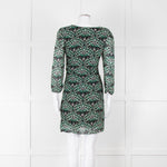 Ba&sh Cream Green Paisley Ruched Front Mini Dress