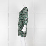 Ba&sh Cream Green Paisley Ruched Front Mini Dress