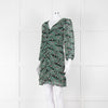 Ba&sh Cream Green Paisley Ruched Front Mini Dress