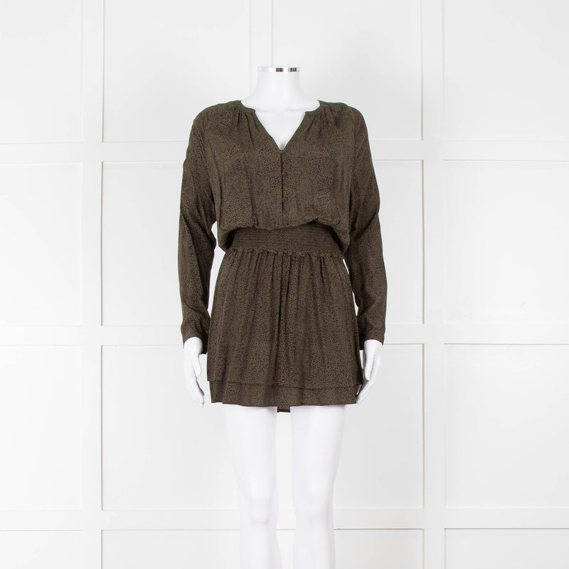 Rails Green Black Elasticated Waist Mini Dress