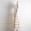 Red Valentino Cream Crepe And Lace Tiered Dress With Slip