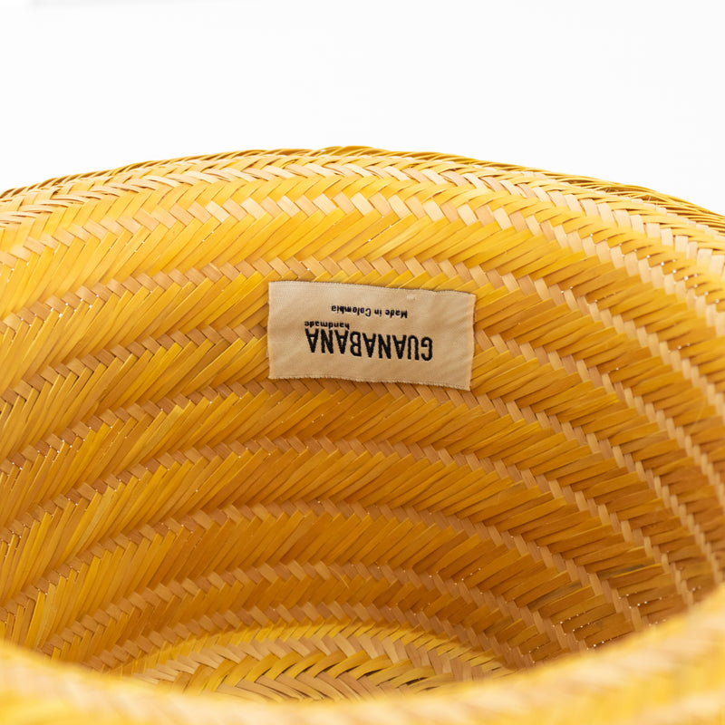 Guanabana Straw Hat With Yellow PomPom Detail