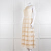Red Valentino Cream Crepe And Lace Tiered Dress With Slip