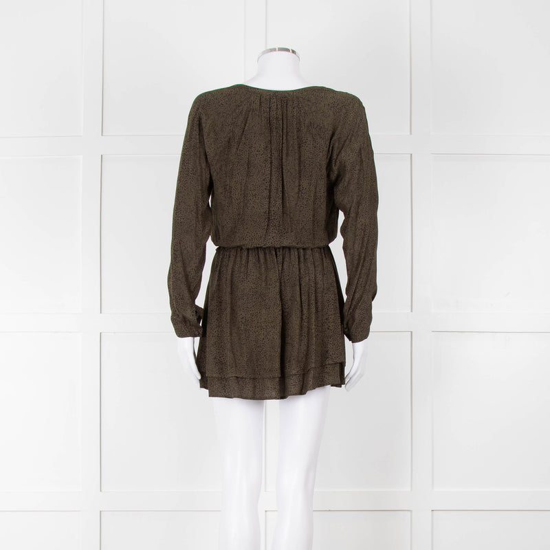 Rails Green Black Elasticated Waist Mini Dress