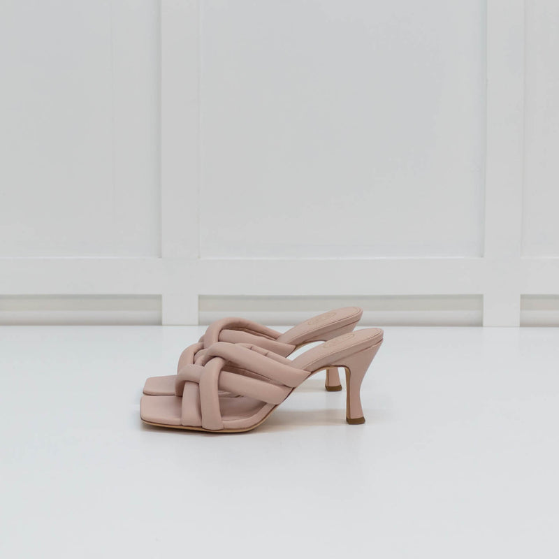 ASH Pale Pink Leather Mina Crisscross Mule