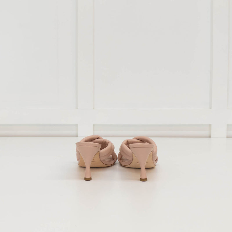 ASH Pale Pink Leather Mina Crisscross Mule