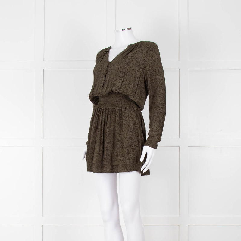 Rails Green Black Elasticated Waist Mini Dress