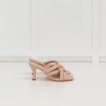 ASH Pale Pink Leather Mina Crisscross Mule
