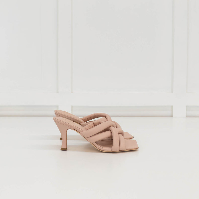 ASH Pale Pink Leather Mina Crisscross Mule