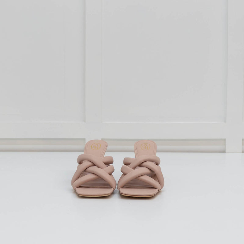 ASH Pale Pink Leather Mina Crisscross Mule