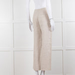 Stefanel Neutral Linen Wide Leg Trousers