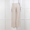 Stefanel Neutral Linen Wide Leg Trousers