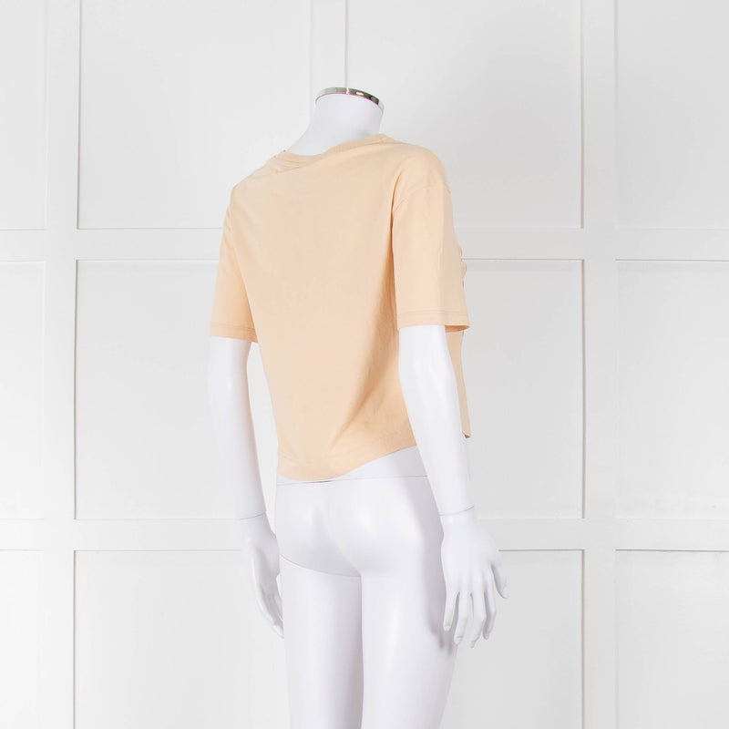 Sandro Cream Orange Love Cropped T-Shirt