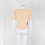 Sandro Cream Orange Love Cropped T-Shirt