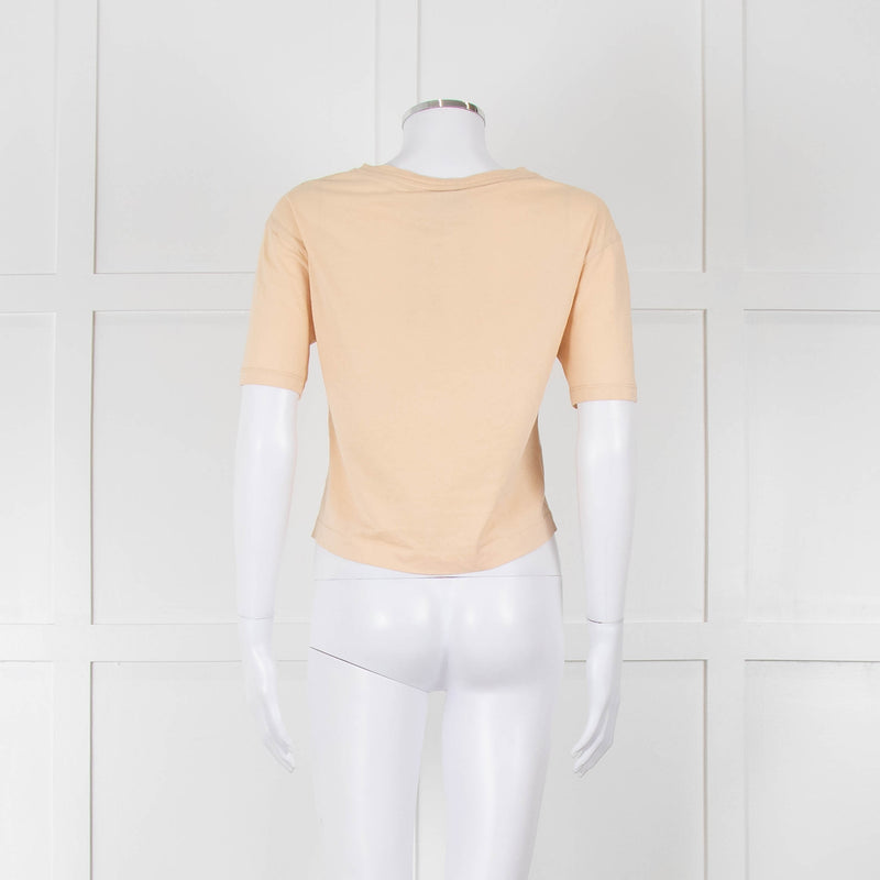 Sandro Cream Orange Love Cropped T-Shirt
