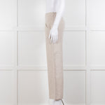 Stefanel Neutral Linen Wide Leg Trousers