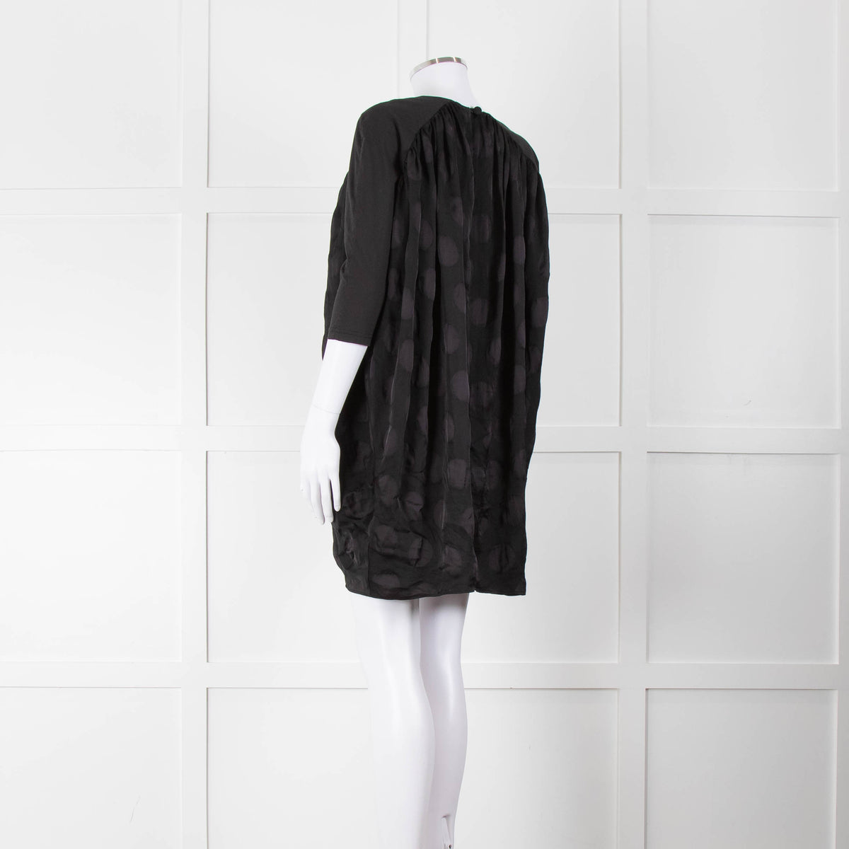 Acne Black On Black Circle Print Tunic Dress