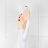 Sandro Cream Orange Love Cropped T-Shirt