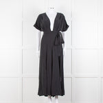 Mara Hoffman Brushed Black Short Sleeve Belted Jumpsuit