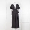 Mara Hoffman Brushed Black Short Sleeve Belted Jumpsuit