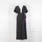 Mara Hoffman Brushed Black Short Sleeve Belted Jumpsuit
