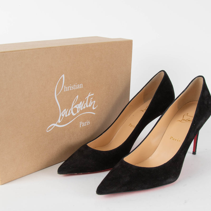 Christian Louboutin Black Suede Kate 85