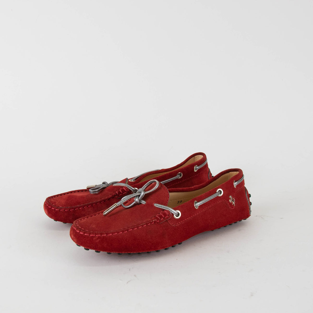 Tod's Red Suede Ferrari Loafers