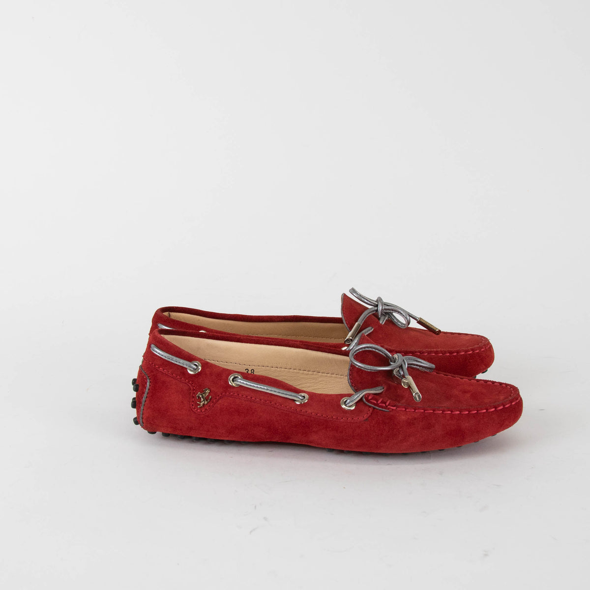 Tod's Red Suede Ferrari Loafers