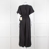 Mara Hoffman Brushed Black Short Sleeve Belted Jumpsuit